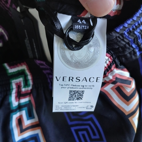 Versace Multicolor Geometric Pattern Shorts - Picture 3 of 5